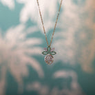 Crystal embellished pineapple pendent necklace