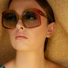 pink crystal accented Flamingo gold studs