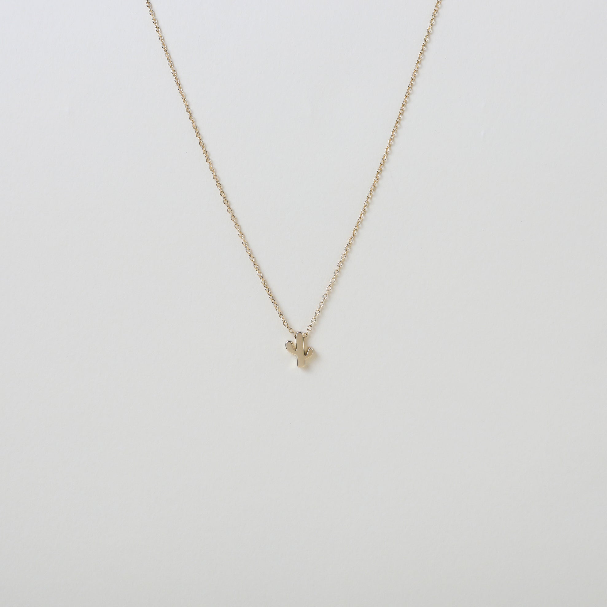 delicate gold chain & cactus pendent