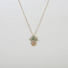 Crystal embellished pineapple pendent necklace