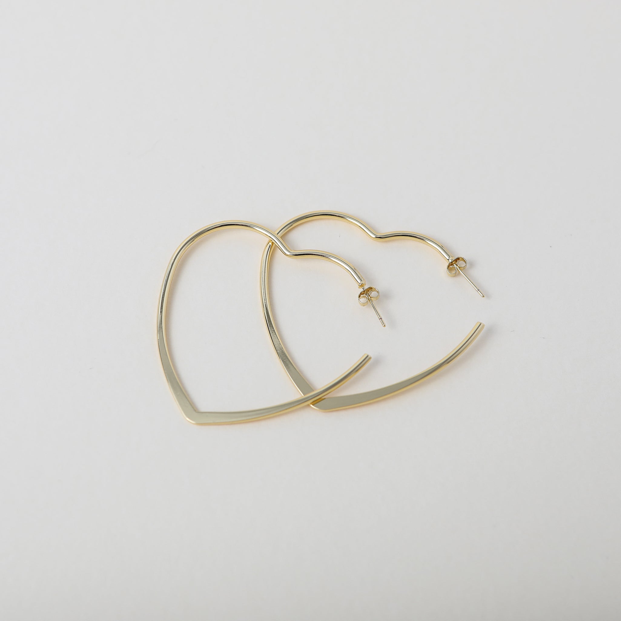 Gold oversized Heart Hoop Earrings