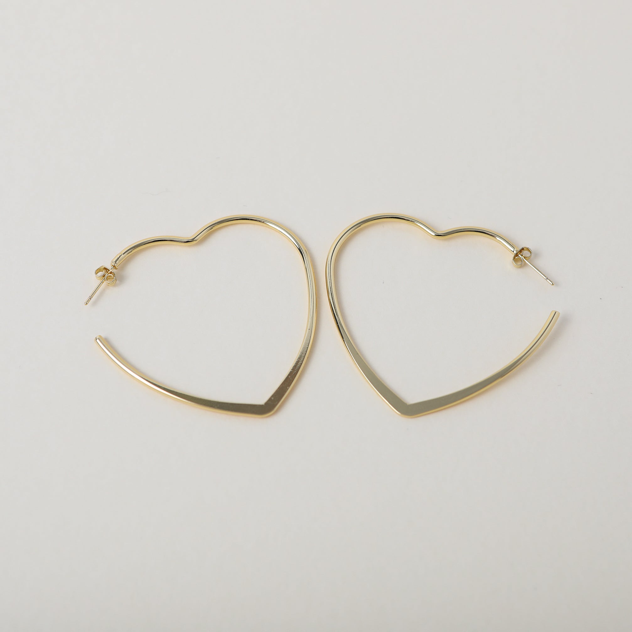 Gold oversized Heart Hoop Earrings