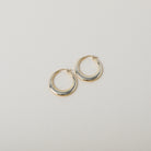 Gold geometric bag hoop earrings