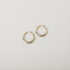 Gold geometric bag hoop earrings