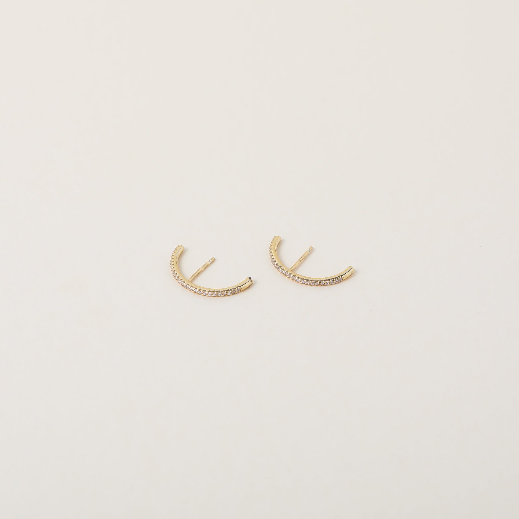 Crystal accented gold lunar ear cuffs