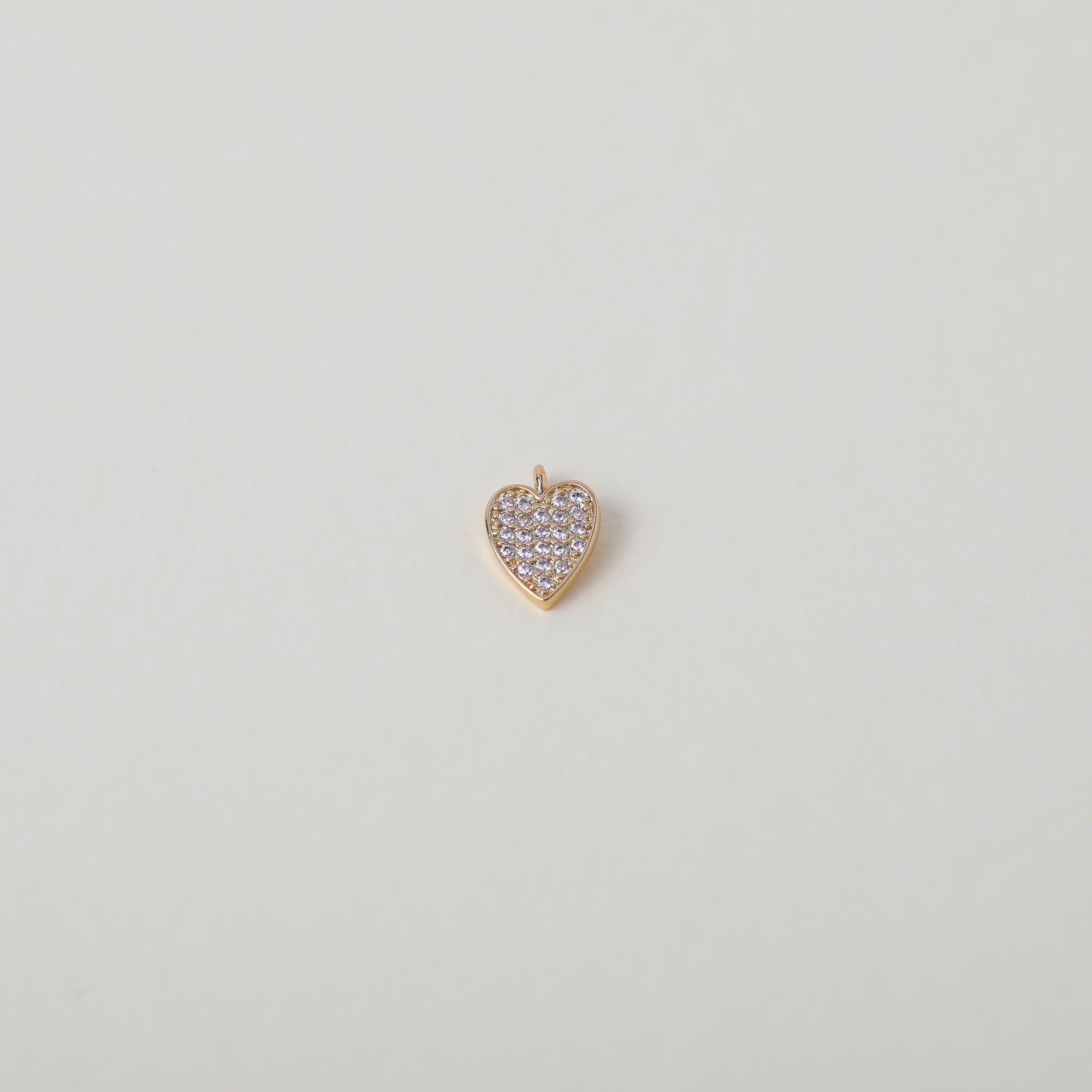 gold  and crystal accented heart charm