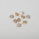crystal accented heart charms