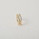 Square geometric shaped gold & crystal ring