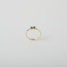 peridot coloured crystal and gold ring