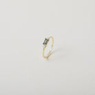 peridot coloured crystal and gold ring