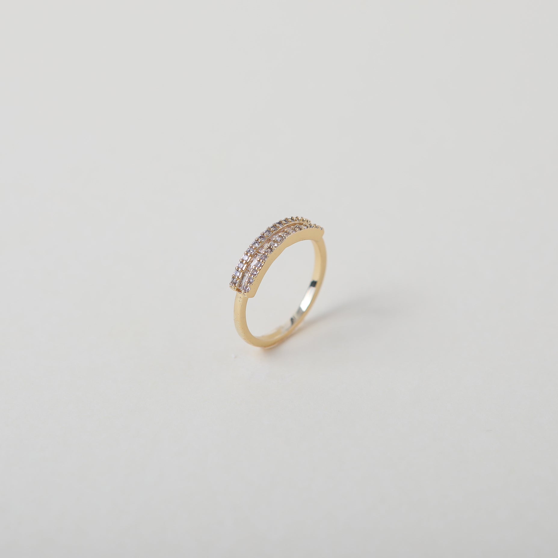 elegant Athena gold & crystal ring