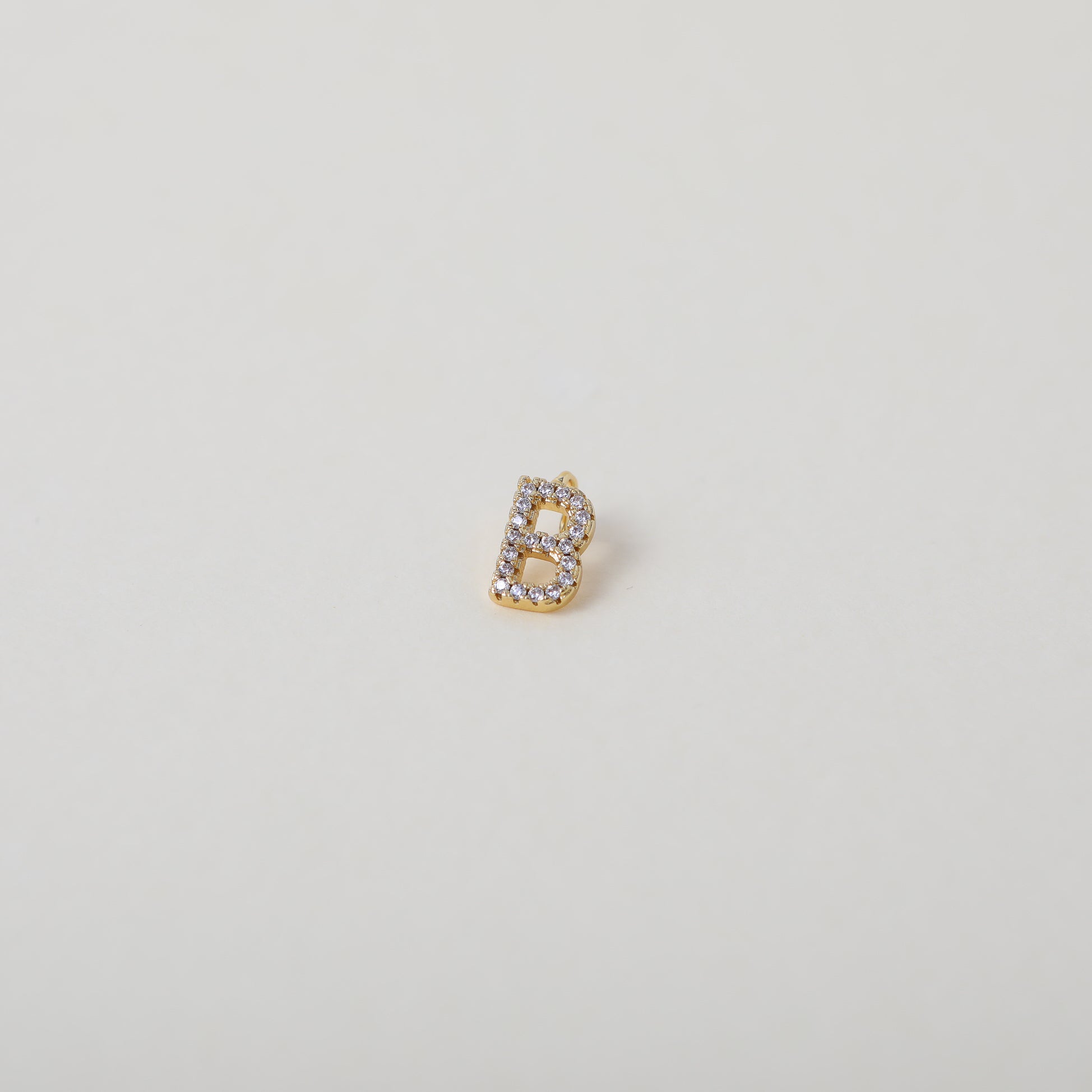 Gold and Crystal accented Alphabet Charm B