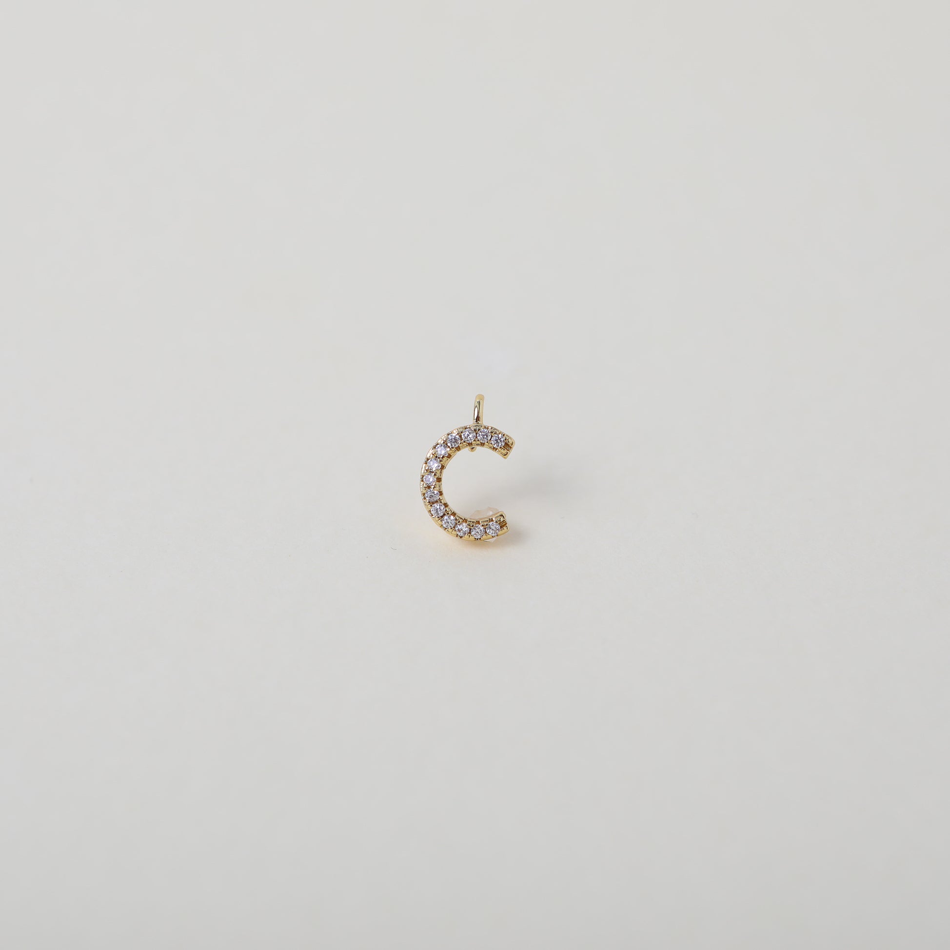 Gold and Crystal accented Alphabet Charm C