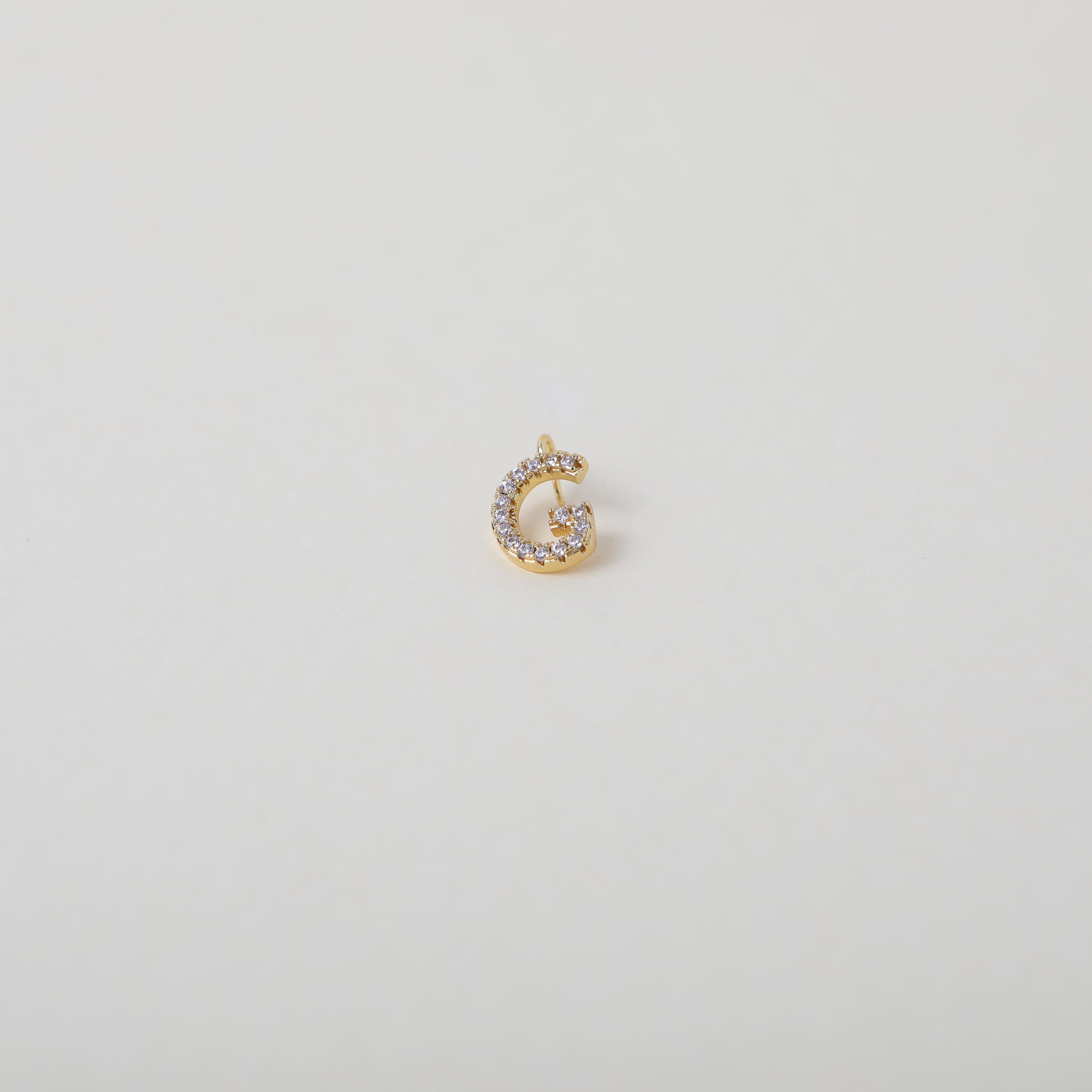Gold and Crystal accented Alphabet Charm