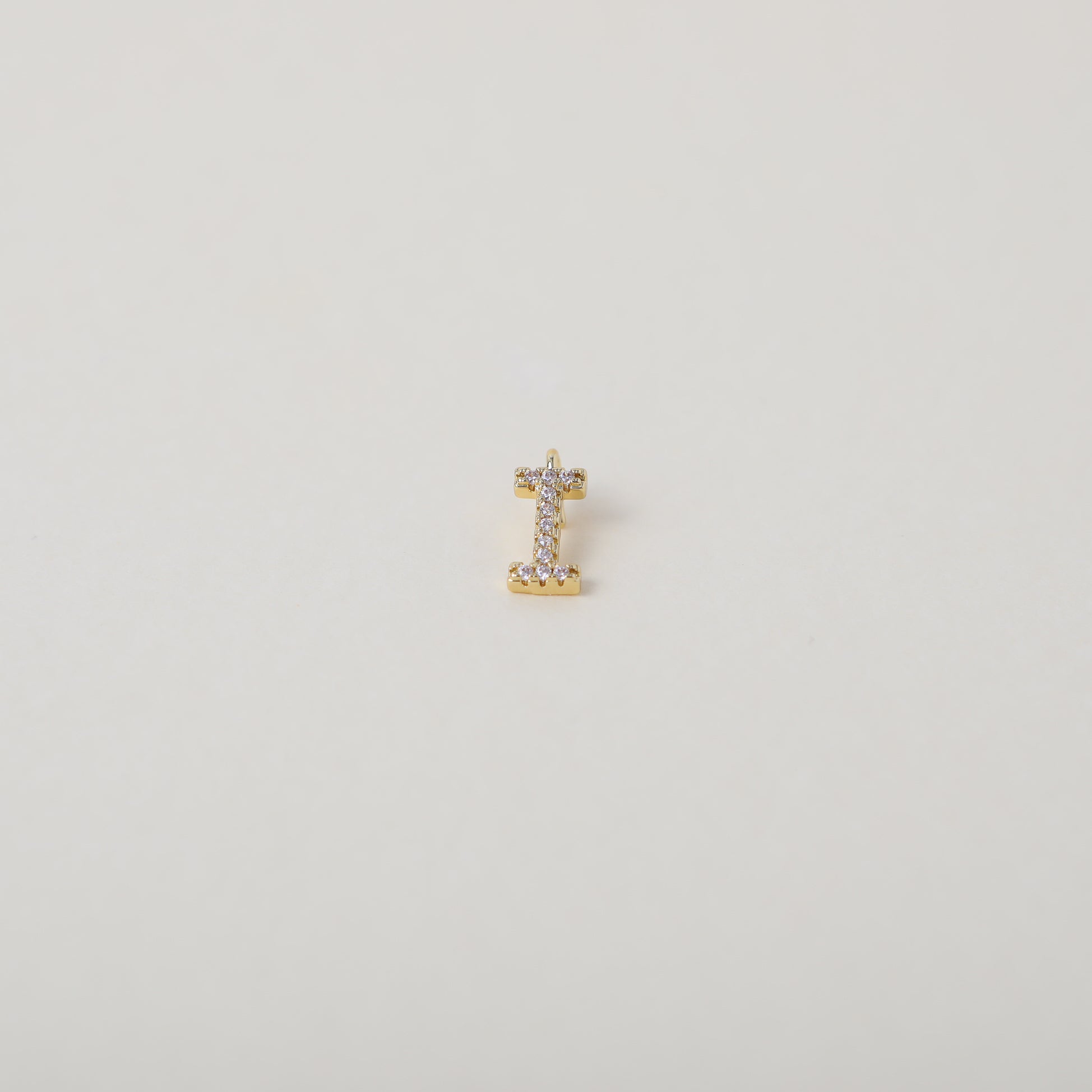 Gold and Crystal accented Alphabet Charm