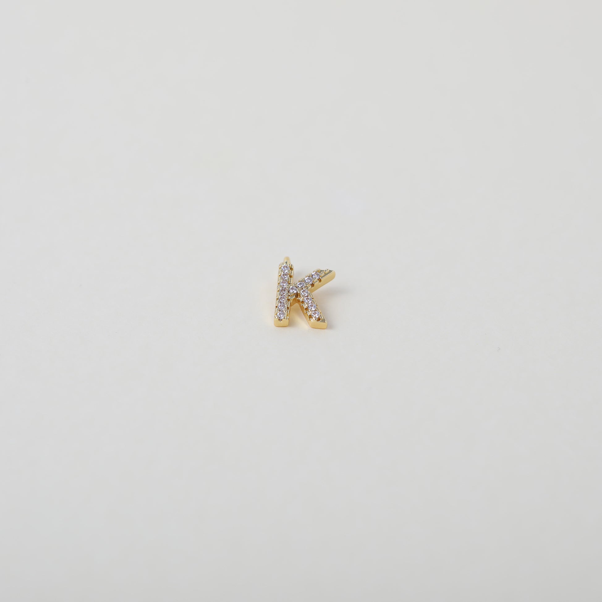 Gold and Crystal accented Alphabet Charm