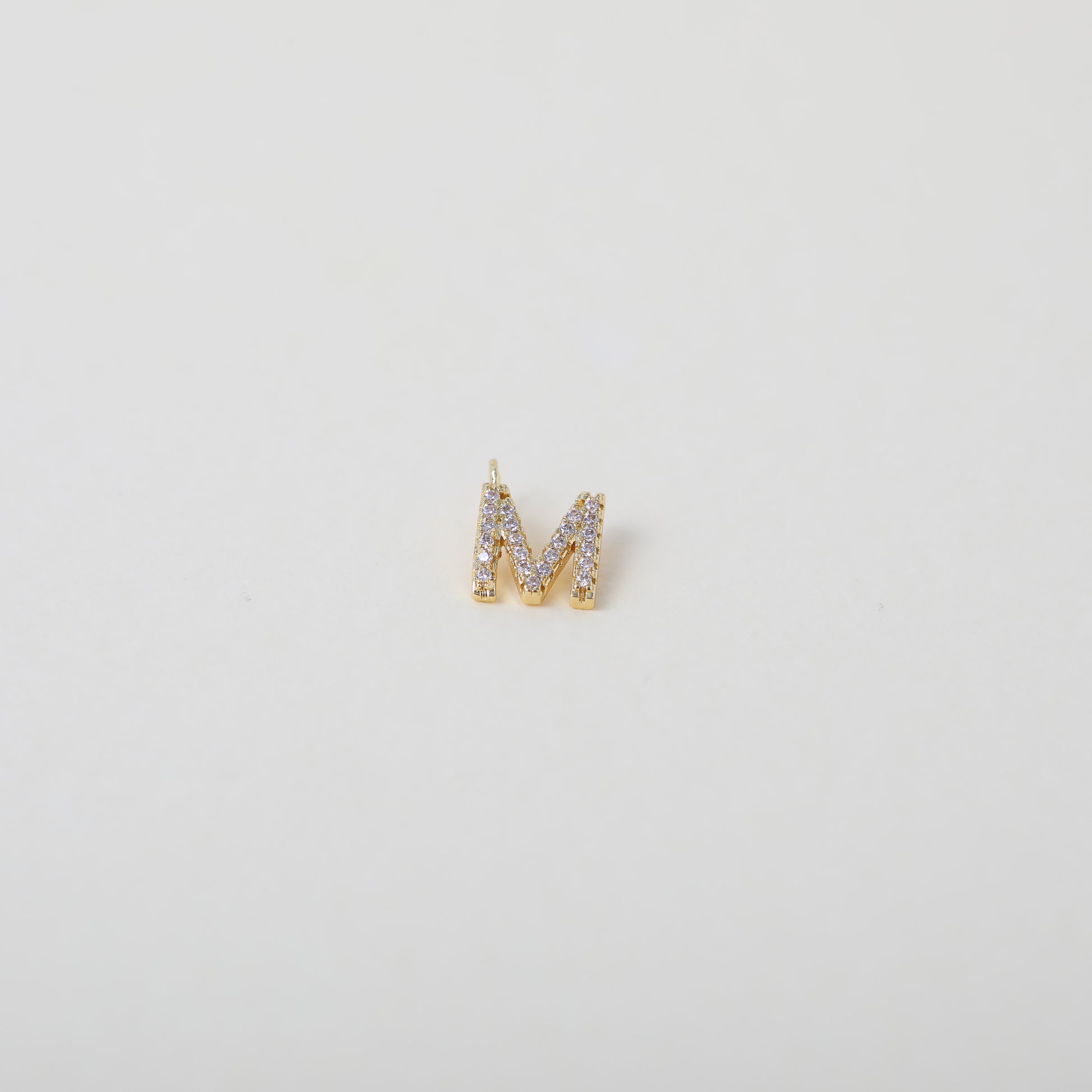 Gold and Crystal accented Alphabet Charm