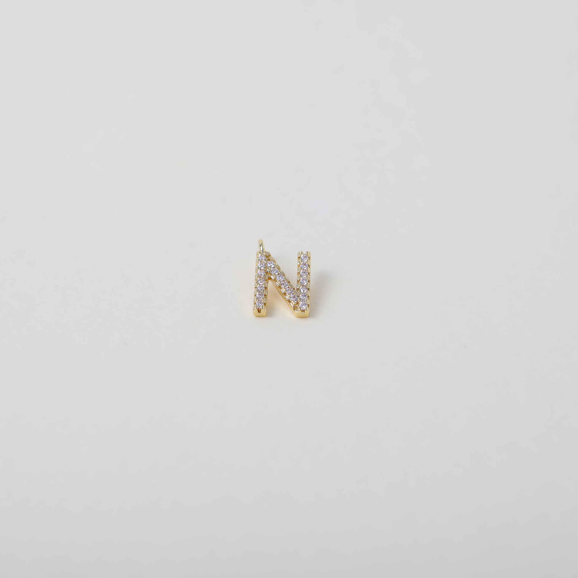 Gold and Crystal accented Alphabet Charm
