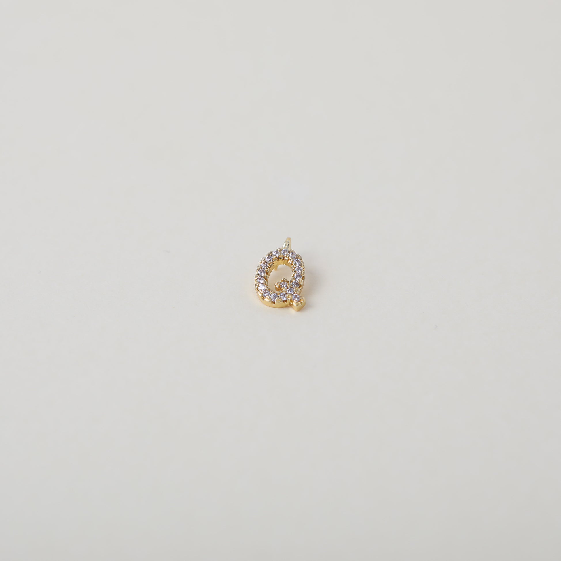 Gold and Crystal accented Alphabet Charm