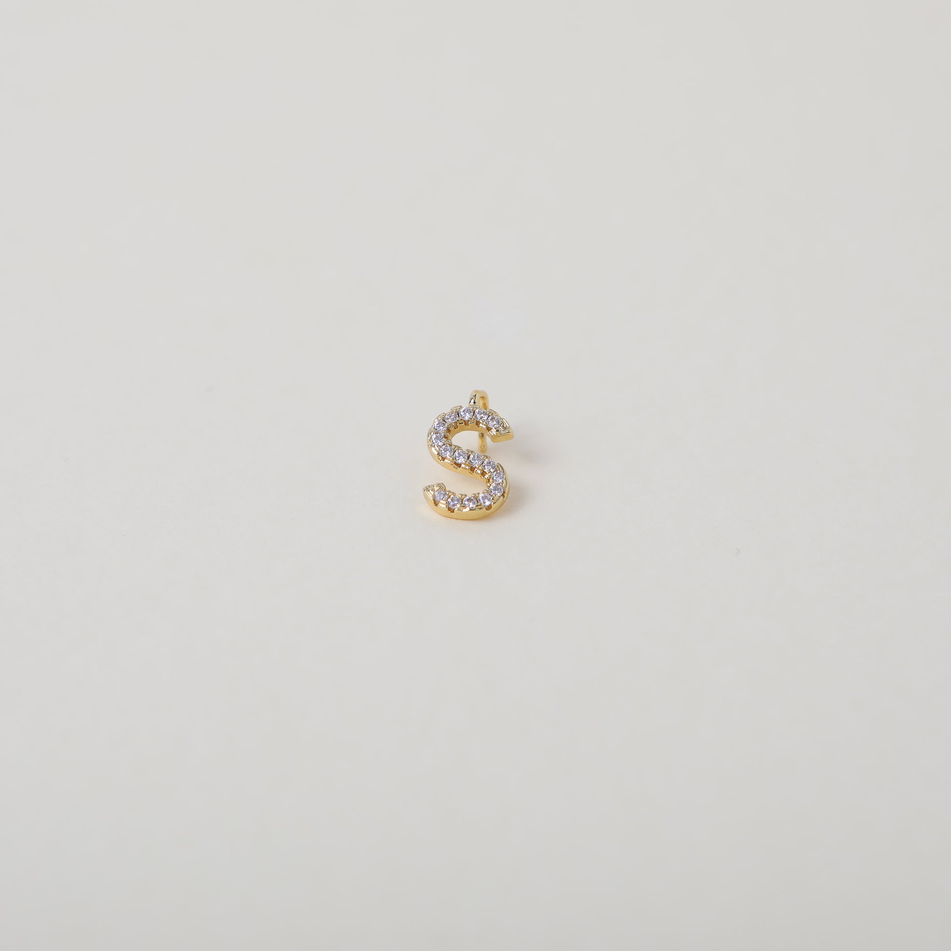 Gold and Crystal accented Alphabet Charm