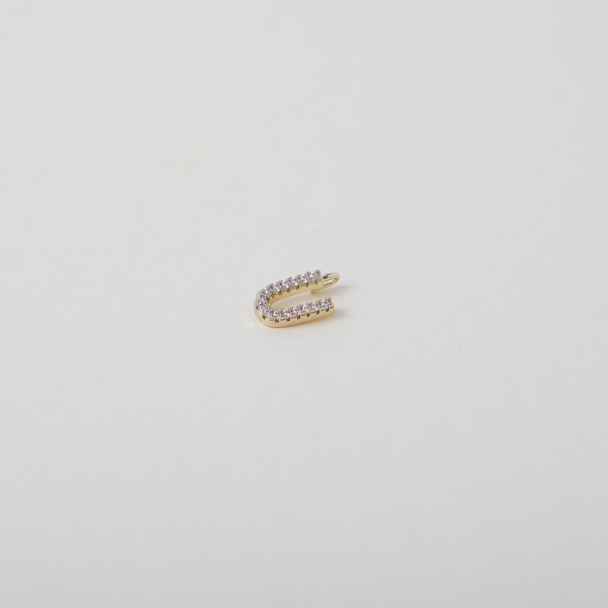 Gold and Crystal accented Alphabet Charm