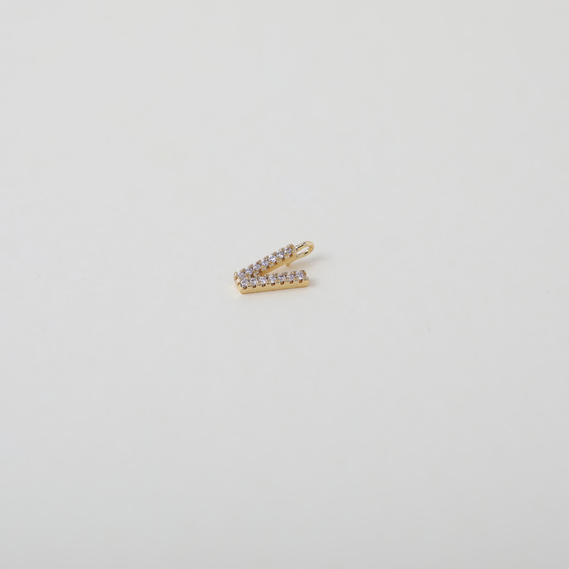 Gold and Crystal accented Alphabet Charm