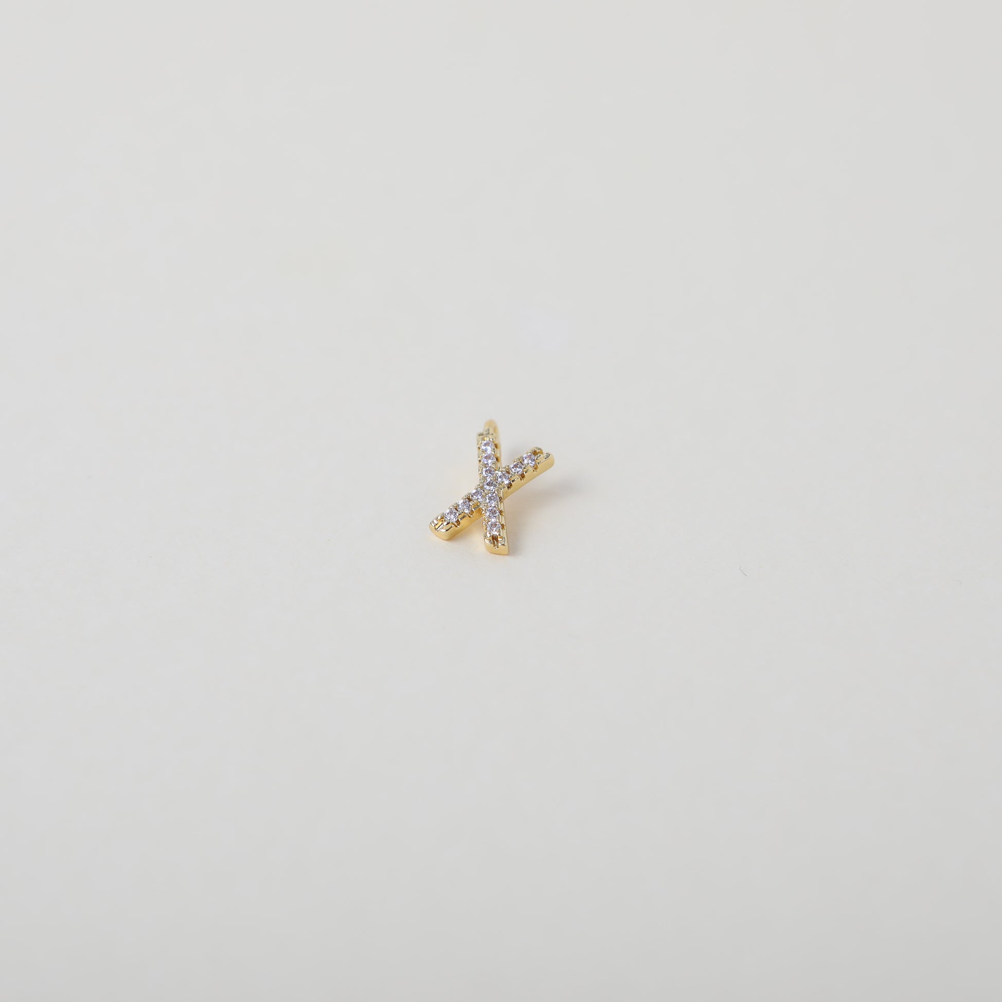 Gold and Crystal accented Alphabet Charm