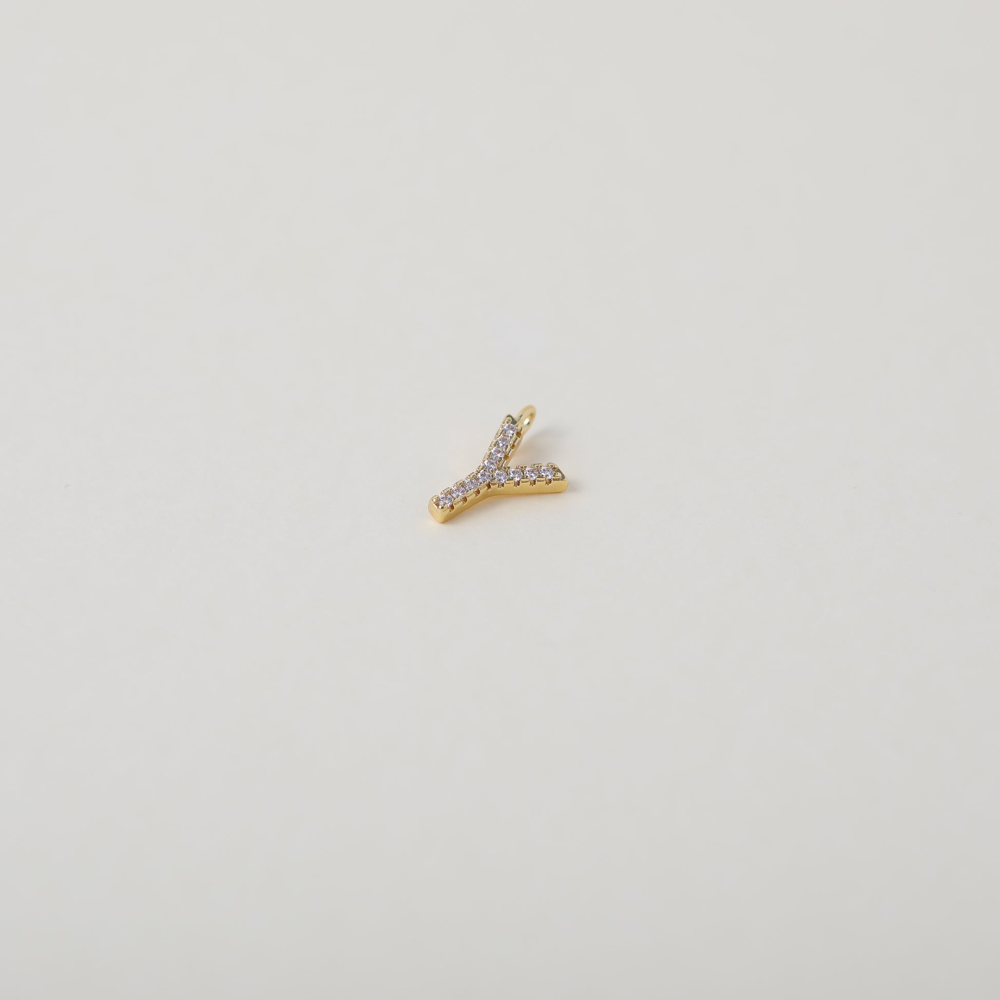 Gold and Crystal accented Alphabet Charm