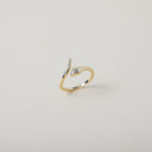 gold open claw twisted serpent ring with crystal eyes