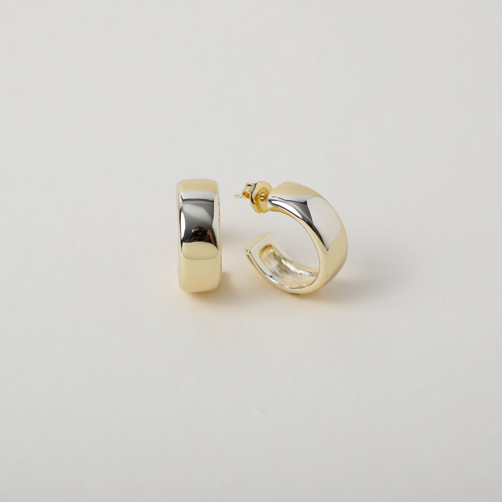 classic gold medium sized, flat hoops