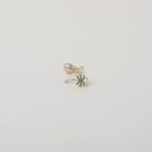 Mismatched gold and green crystal embellished Palm Tree and crystal embellished pineapple duo earring set.