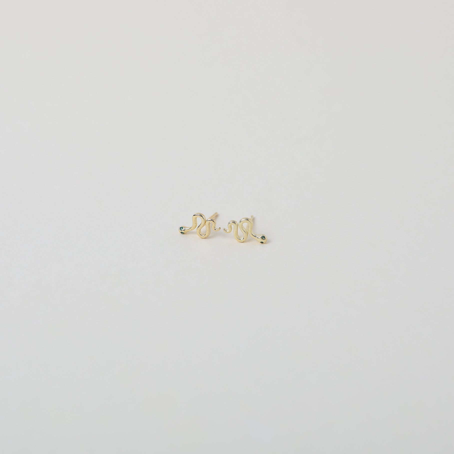Nirvana Gold vermeil Studs with green crystals