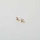 gold flamingo studs with pink crystal accents