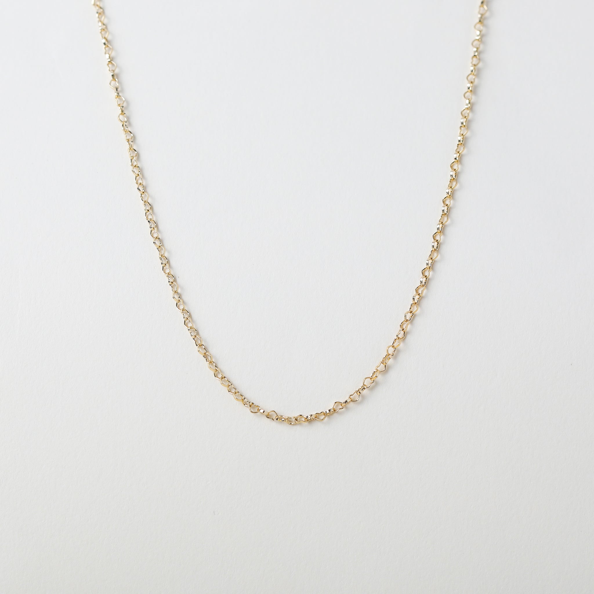 unique heart link gold necklace