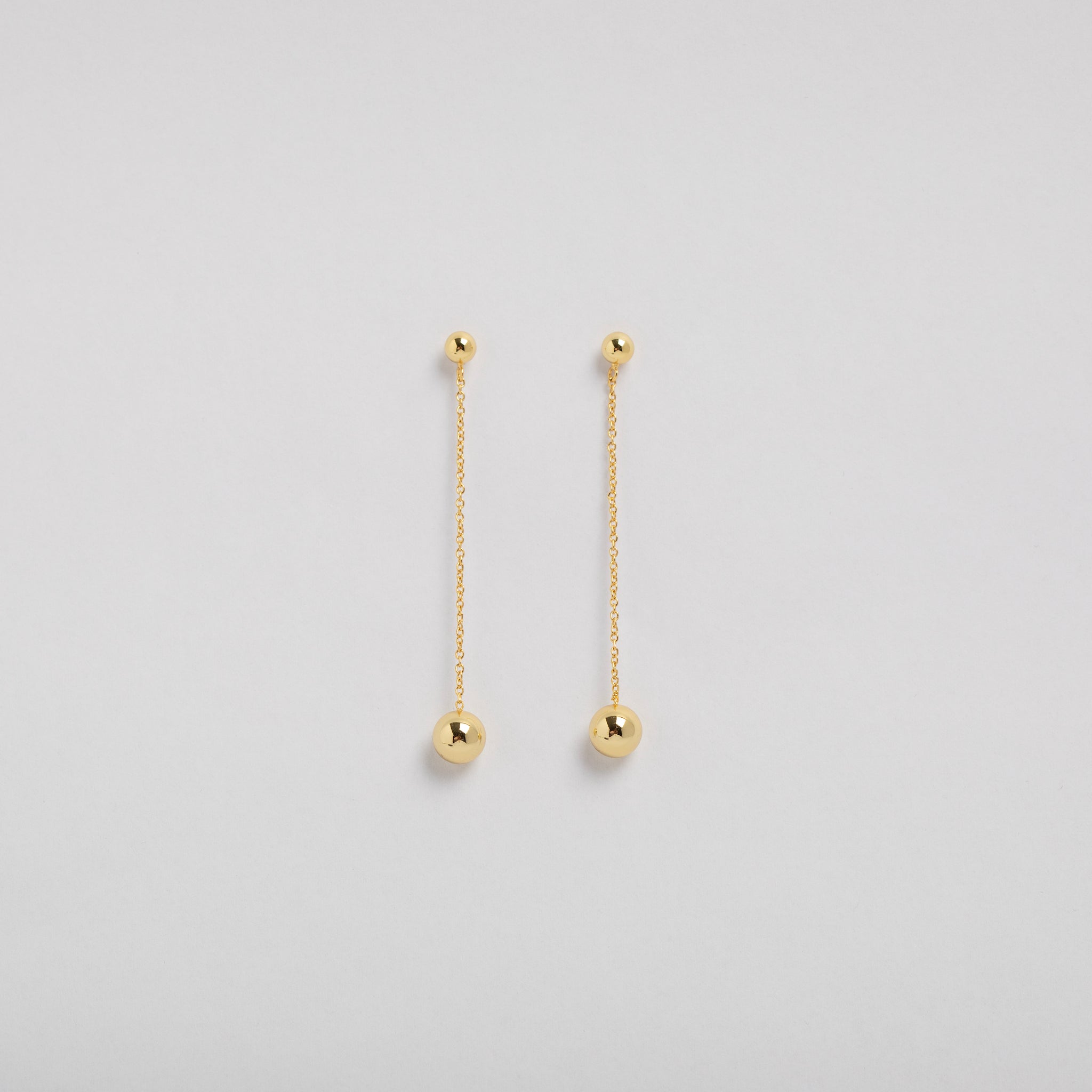 Gold Sphere Drop Earrings