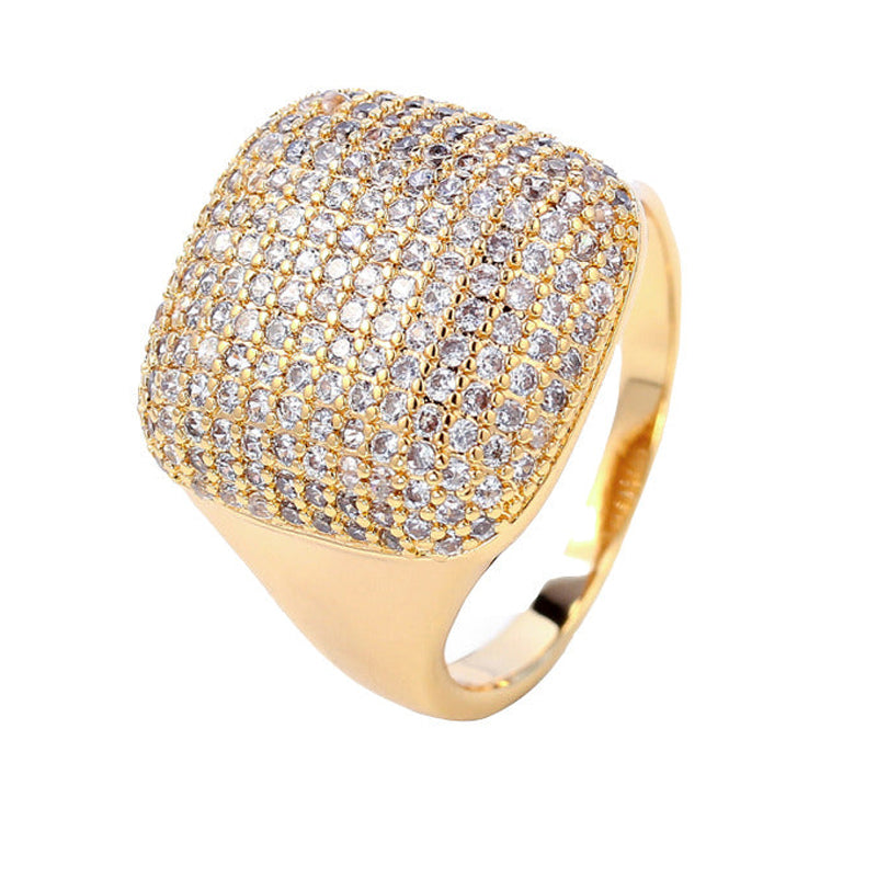 Gold Pave Set Dome Shaped Statement ring