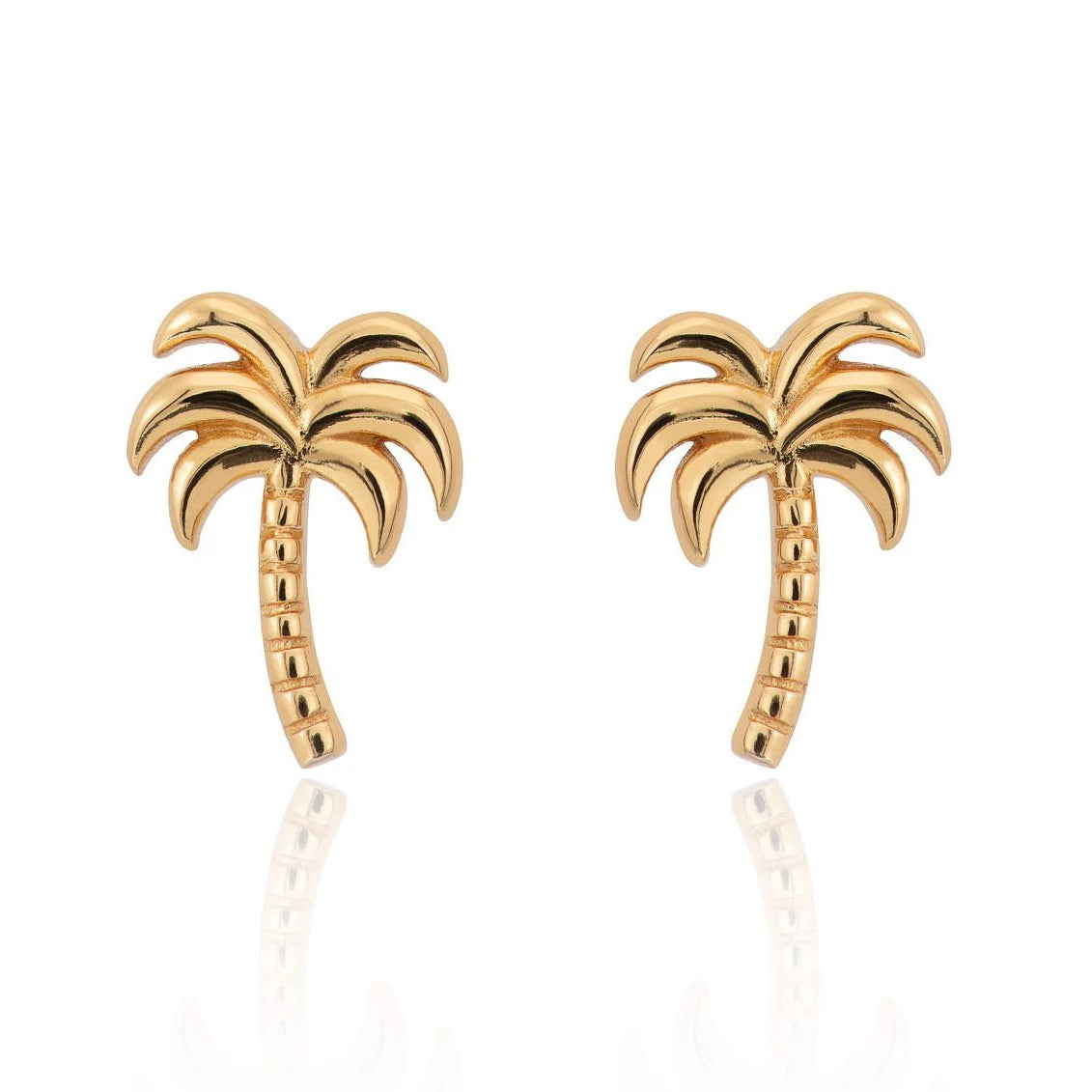 Gold Palm Tree earring studs