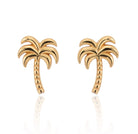 Gold Palm Tree earring studs