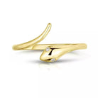 gold open claw twisted serpent ring with crystal eyes