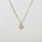 Gold Figaro Necklace with reversible Coin Pendant
