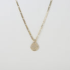 Gold Figaro Necklace with reversible Coin Pendant