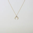 minimalist Gold chain with crescent horn pendant