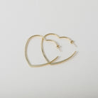 Gold oversized Heart Hoop Earrings