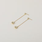 Gold Sphere & chain Drop Earrings
