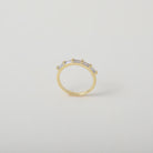 elegant Gold ring with five crystal baguettes
