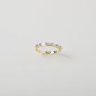 elegant Gold ring with five crystal baguettes