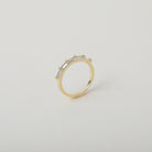 elegant Gold ring with five crystal baguettes