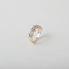 Crystal accented gold star ring
