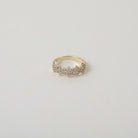 Crystal accented gold star ring