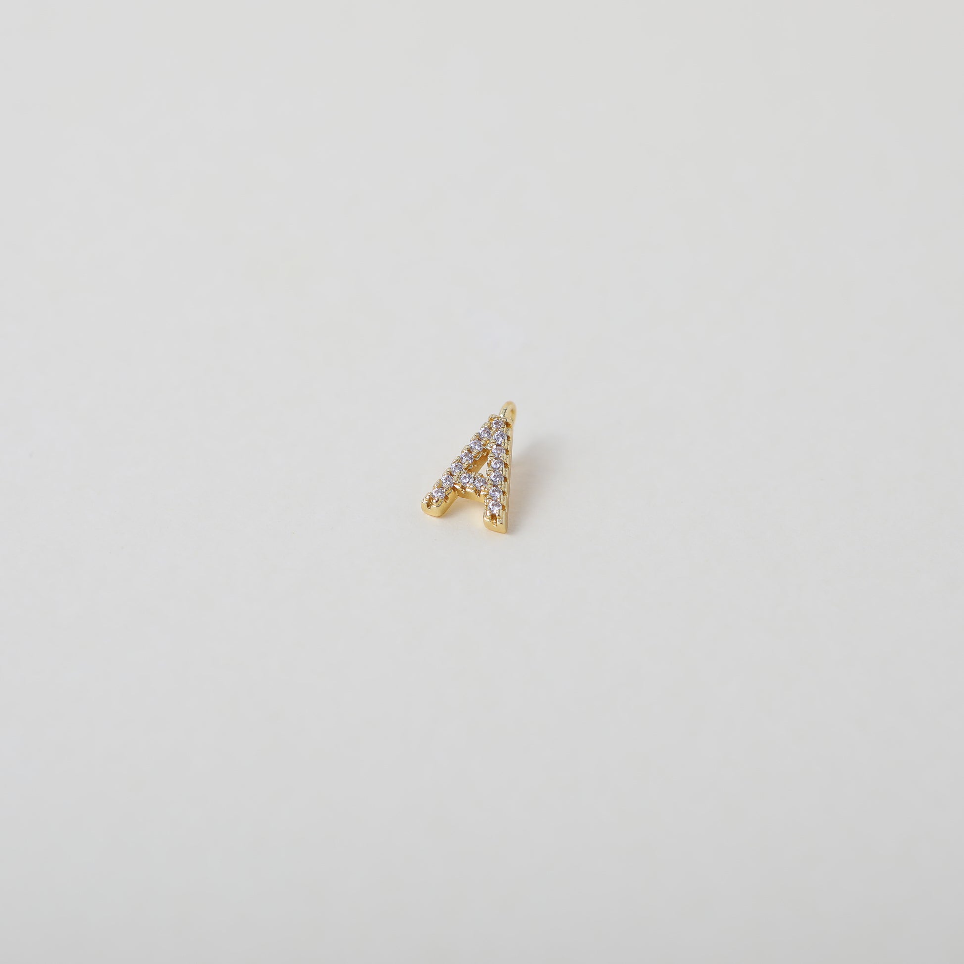 Gold and Crystal accented Alphabet Charm A